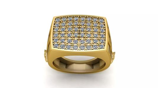 Hip Hop Men Fashion Diamond Ring 3d printable Model