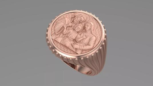 holy family ring jesus mary 3d model printable model