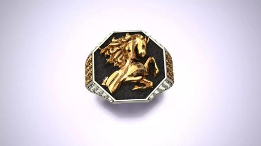 Horse Head Diamond Ring 3D print model