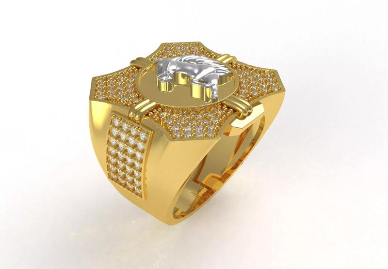 Horse Diamond  Hip Hop Ring