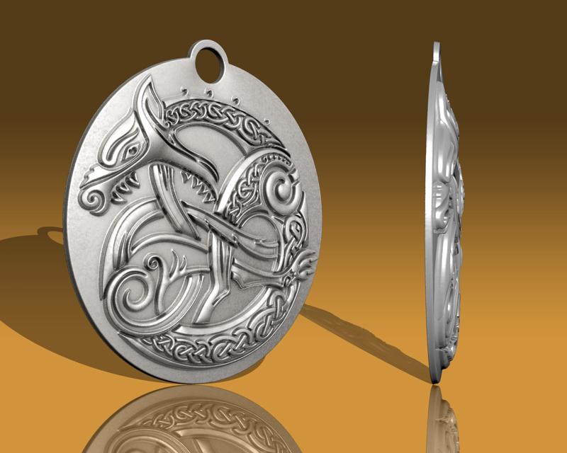 Viking wolf ancient pendant