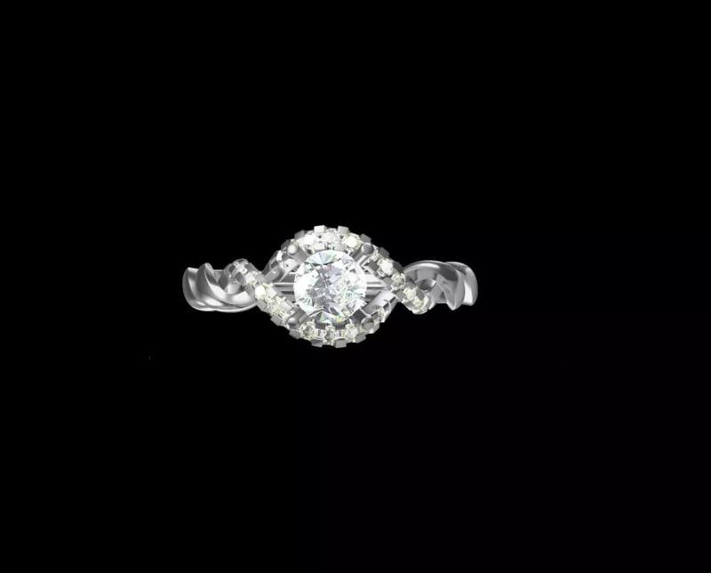 interwined round diamond ring