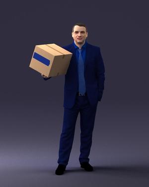 000274 Businessman Holding a Box 0627