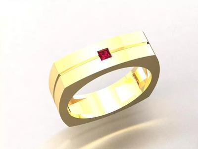 Princess Single Gemstone Square Ring