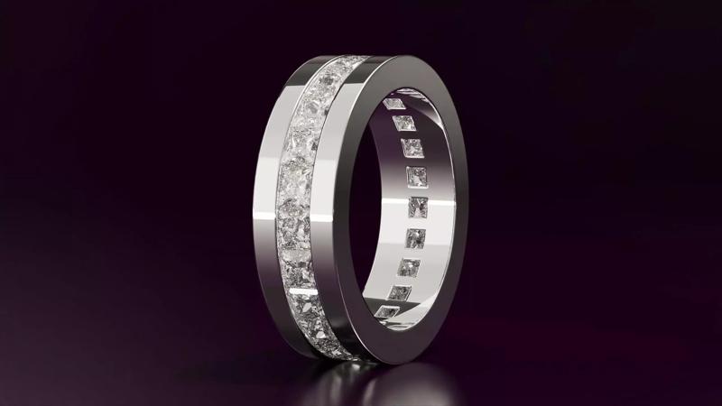 princess cut eternity ring N02 52EU size