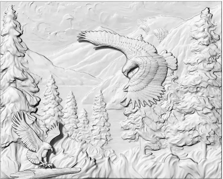 Eagles mountains forest paisaje con aguilas montanas