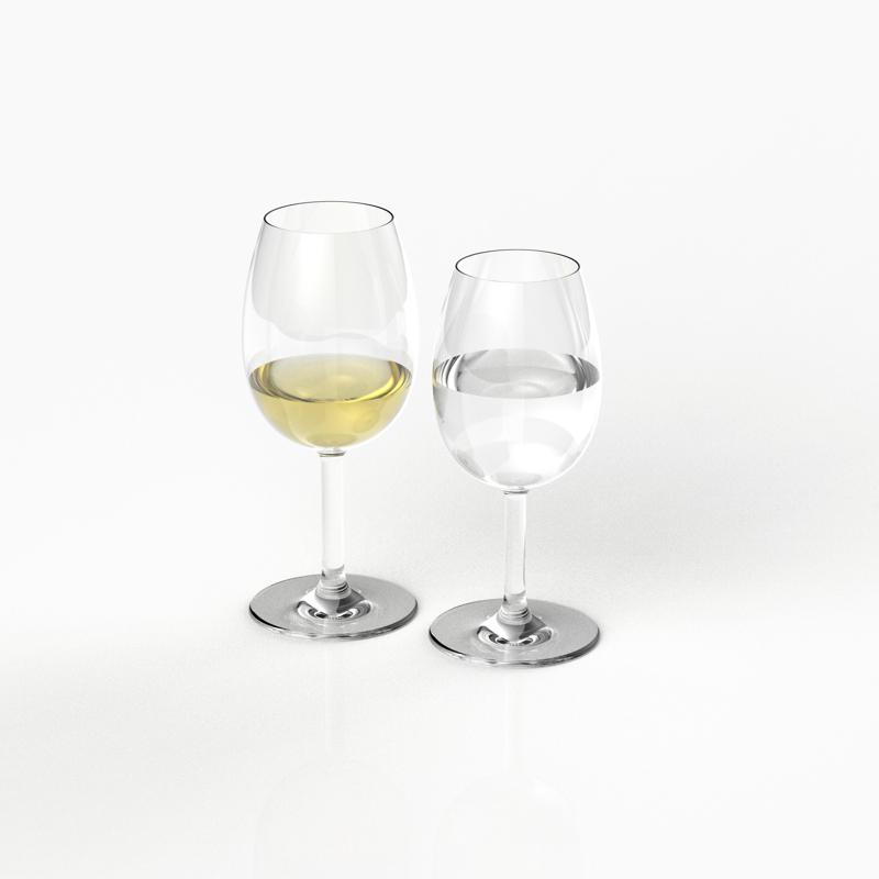 Verre à pied, verre à vin -- Stemmed glass, wine glass (set of 2)