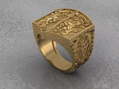 Ring Lion and Sword