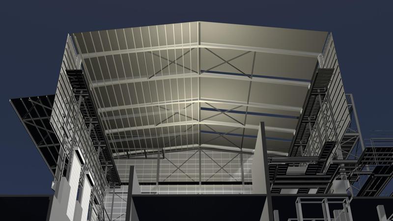 Industrial building in section cut 25i31