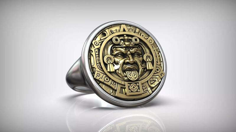 Aztec Warrior Ring Ancient Mayan Tribal Ancient Jewelry