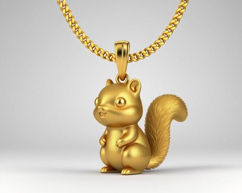 squirrel pendant charm