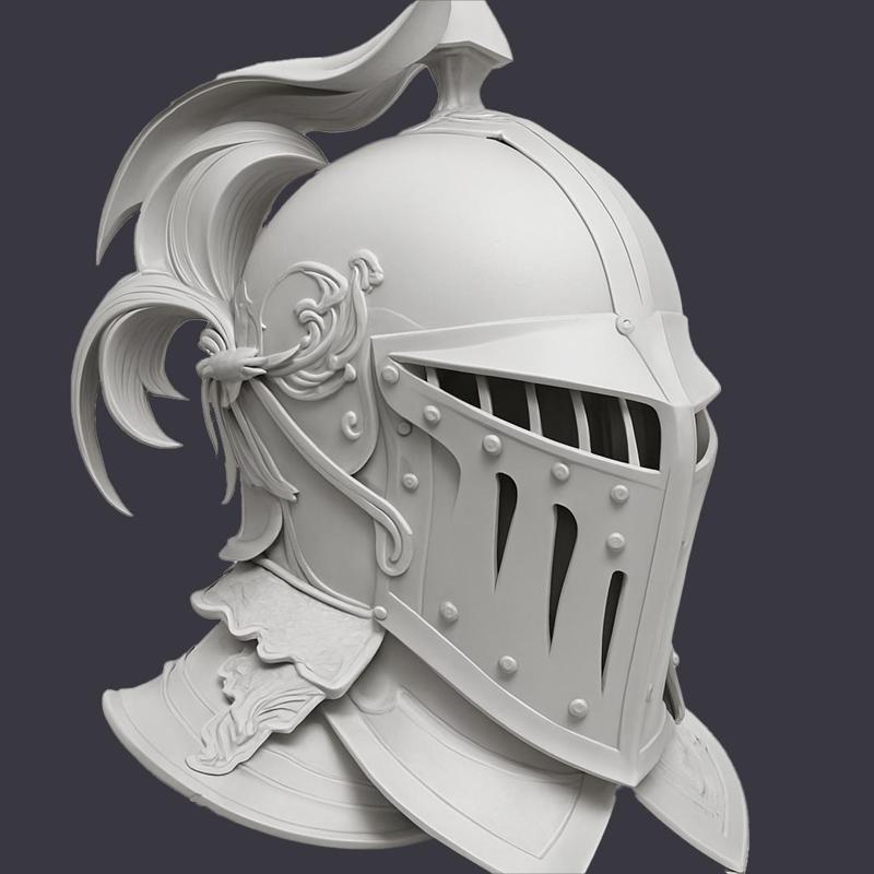 Ornate Knight Helmet - Medieval Fantasy STL Model