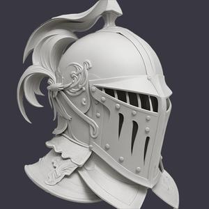 Ornate Knight Helmet - Medieval Fantasy STL Model