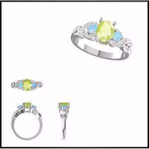 JCD Format Minimalist color stone rings cad ring design