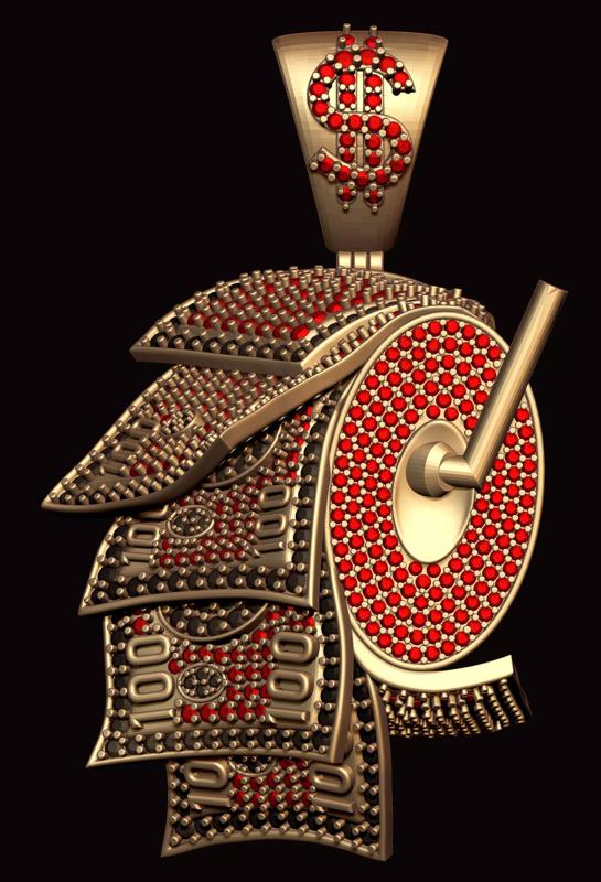 Dollar Diamond Roll Pendant