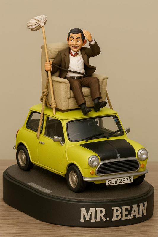 A 3D printable sculpture of Mr. Bean's iconic car