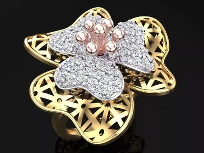 Mesh flower ring - Italian rings - Womens Rings - N6601