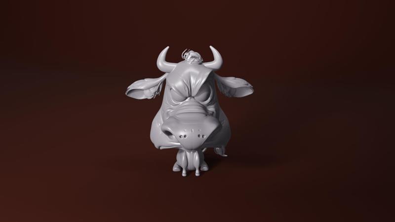 Cartoon Cute Cow 3D Model STL File – Adorable Farm Animal for 3D Printing