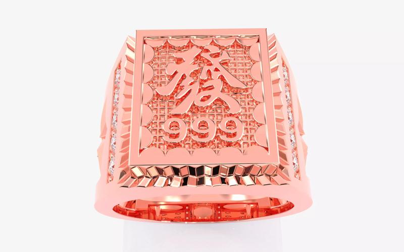 Plain gold Mens Ring 3dm stl renders details