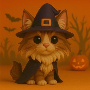 Norwegian Forest Cat Halloween Sorcerer POP POP -STL