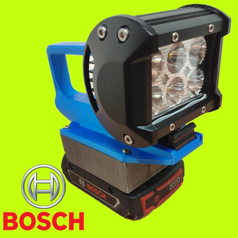 BOSCH PRO handle floodlight with battery protection.