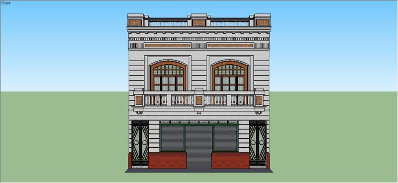 Classic 2-Story Old Building Facade - Detailed 3D Model - Classic 2-Story Old Building Facade - Detailed 3D Model