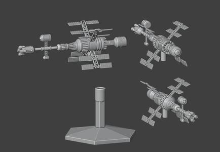 Space Combat Space Station and Flight Base STL | 3D Printable Sci-Fi Terrain and Miniatures for Tabletop Gaming