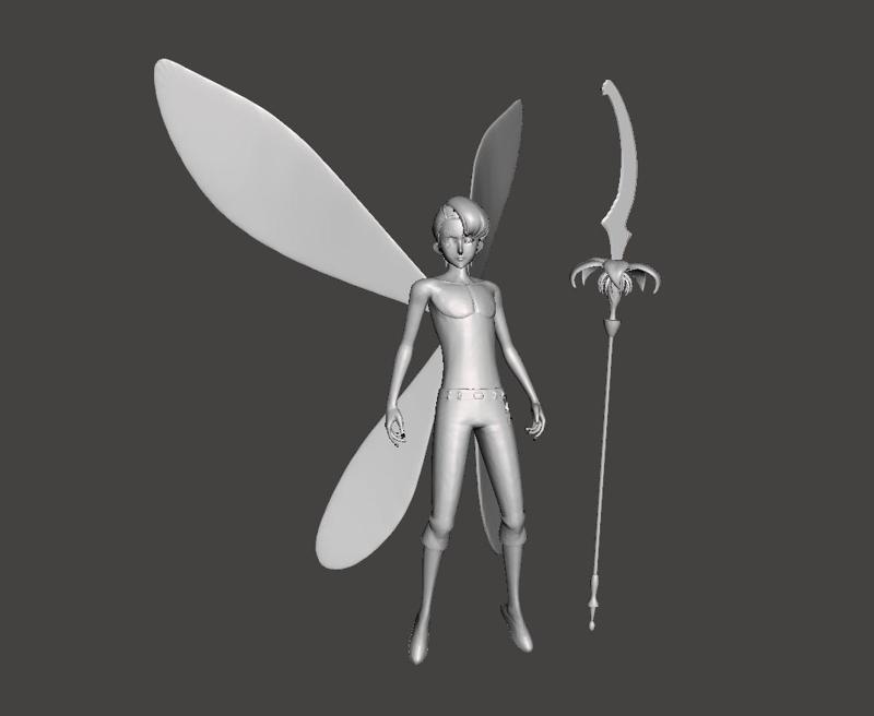 Fairy King Harlequin (Full Wings) 3D Model