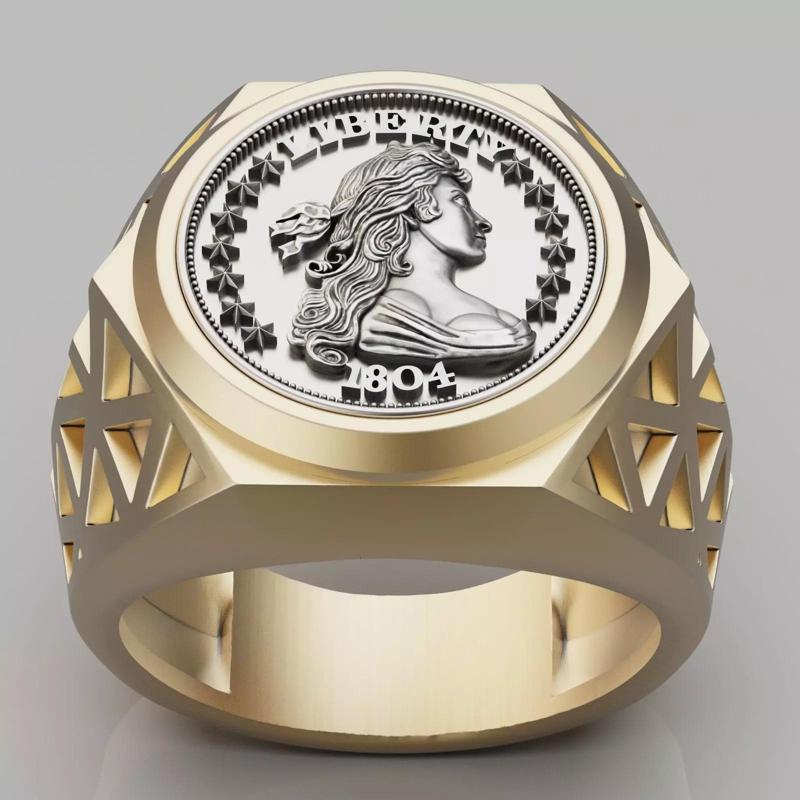 Draped Bust Dollar American coin printable jewelry Ring