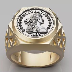 Draped Bust Dollar American coin printable jewelry Ring