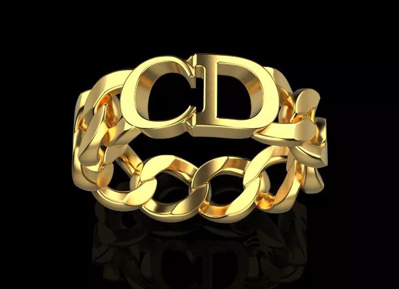 Dior gold ring size 18