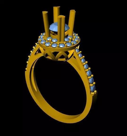 DiamondRing gold ring with topaz and diamonds