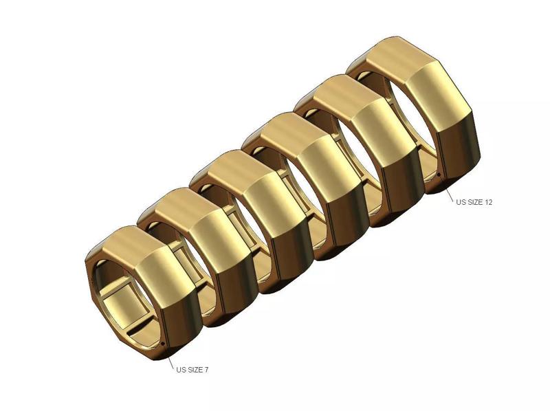 Dome 8 facetes ring US sizes 7to12