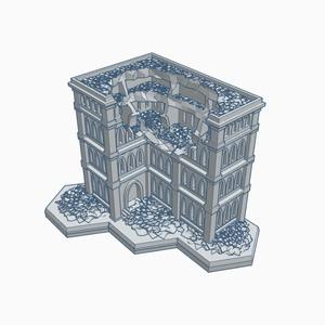 Gothic  Ruined Building 23 with Hex Base GRHB023