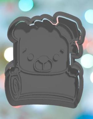 Graduation Bear Plaque Cookie Cutter