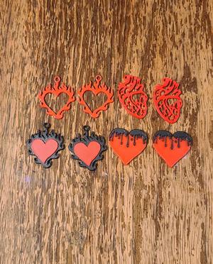 4 Different Heart Earrings