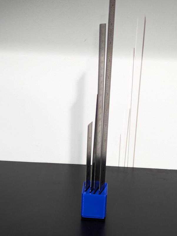 Gridfinity vertical ruler holder for 4 rulers