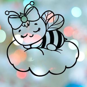 Bee Girl Sleeping On Cloud Cookie Cutter