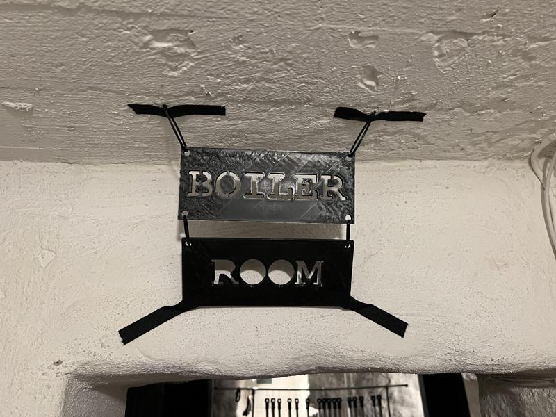 Boiler room sign