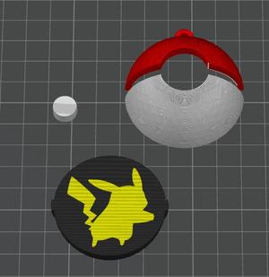 Pokeball Keychain Pikachu Edition