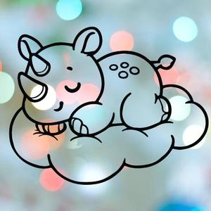 Rhino Sleeping On Cloud Cookie Cutter