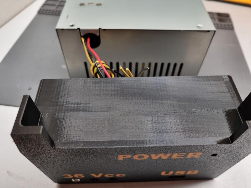Template for drilling holes for Step-up converter on ATX PSU