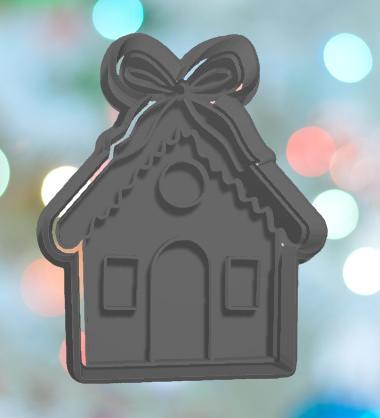 Christmas House With Ribbon Cookie Cutter