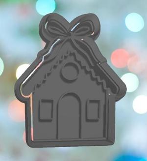 Christmas House With Ribbon Cookie Cutter