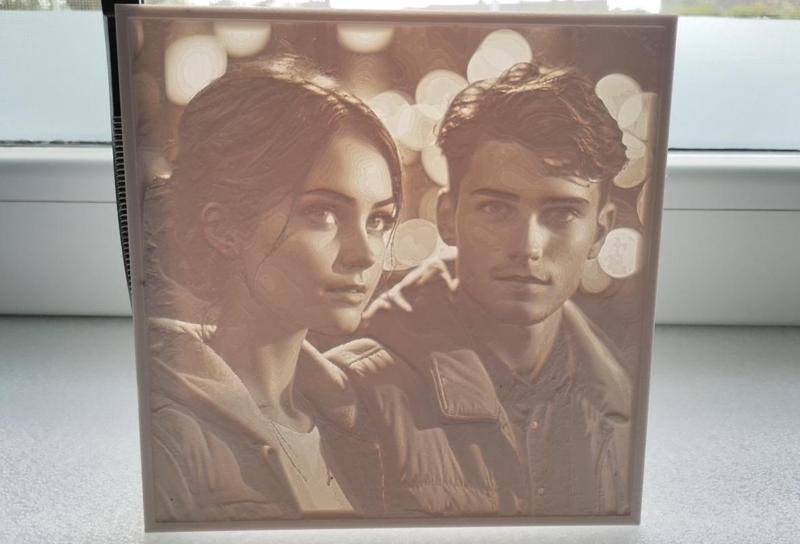 Lithophane AI generated couple / Litofán
