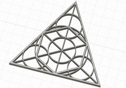 Geometric Triangle with Circles Wall Art