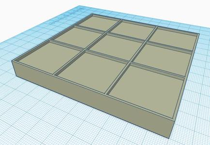 simple 10x10cm 3x3 square board game board