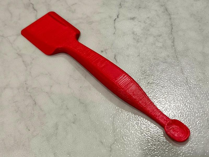 Egonomic parametric THC scraper/spoon