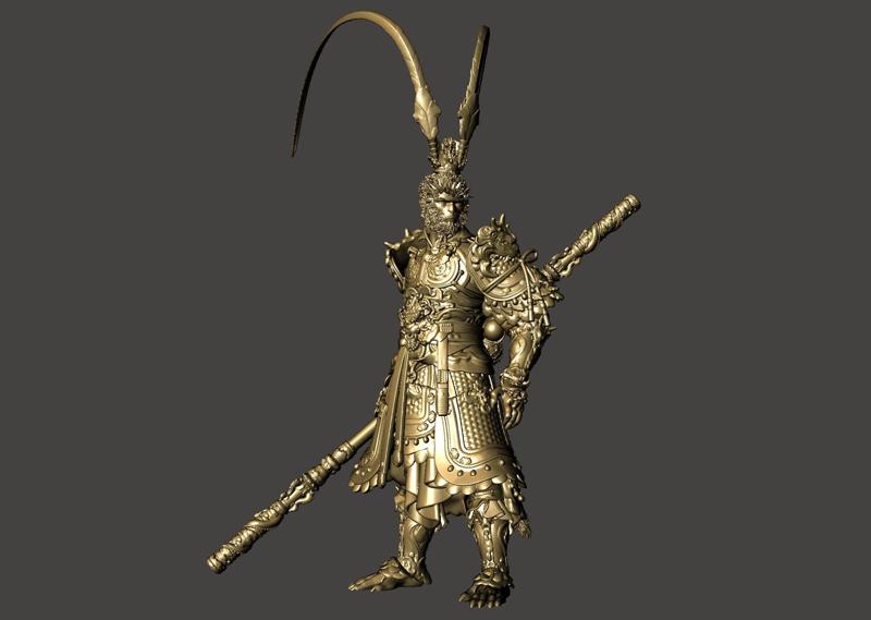 BLACK MYTH WUKONG 悟空 - mythical Armor keyed cut High Poly STL for 3D printing - 孙悟空    如意金钴棒  猪八戒