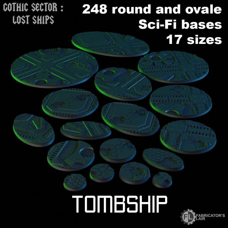 Tombship - 248 ROUND AND OVALE SCI-FI BASES 17 SIZES
